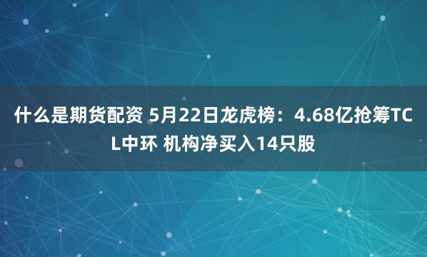什么是期货配资 5月22日龙虎榜：4.68亿抢筹TCL中环 机构净买入14只股